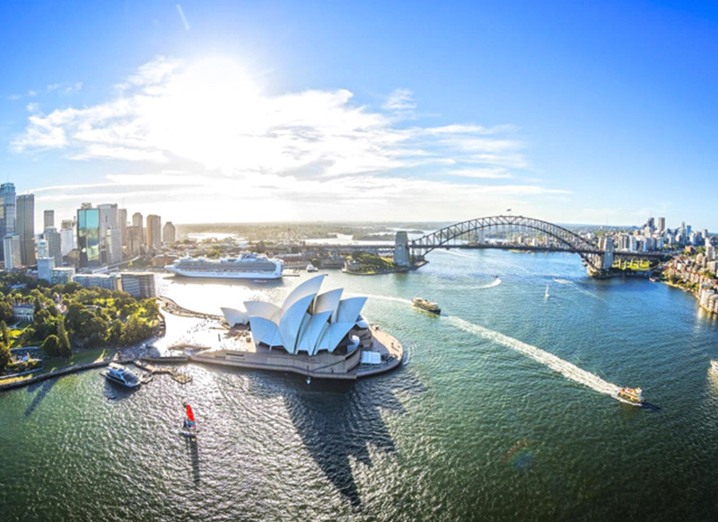 aerial photo of Sydney harbour
