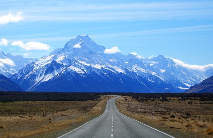 Travel through Mackenzie country to NZ's Aoraki Mount Cook "Cloud Piercer"