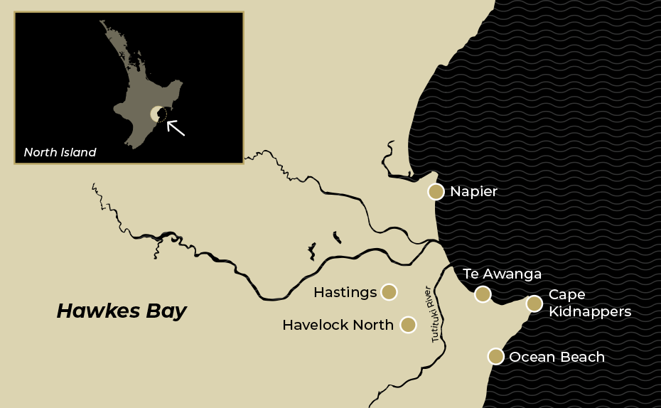 Map of the Hawkes Bay Region
