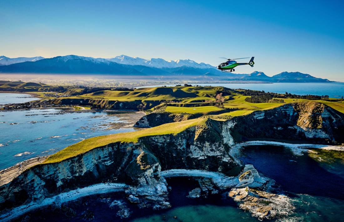 Helicopter to luxury Hapuka Lodge