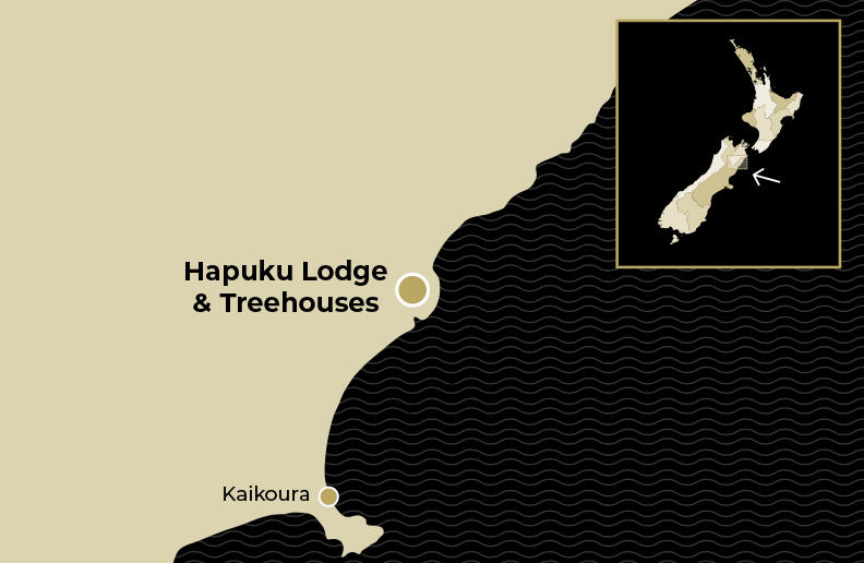 Map Hapuku Lodge & Tree Houses