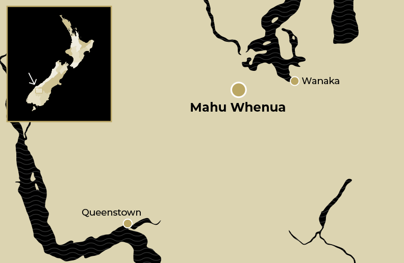 Resort Location Map for Mahu Whenua near Wanaka
