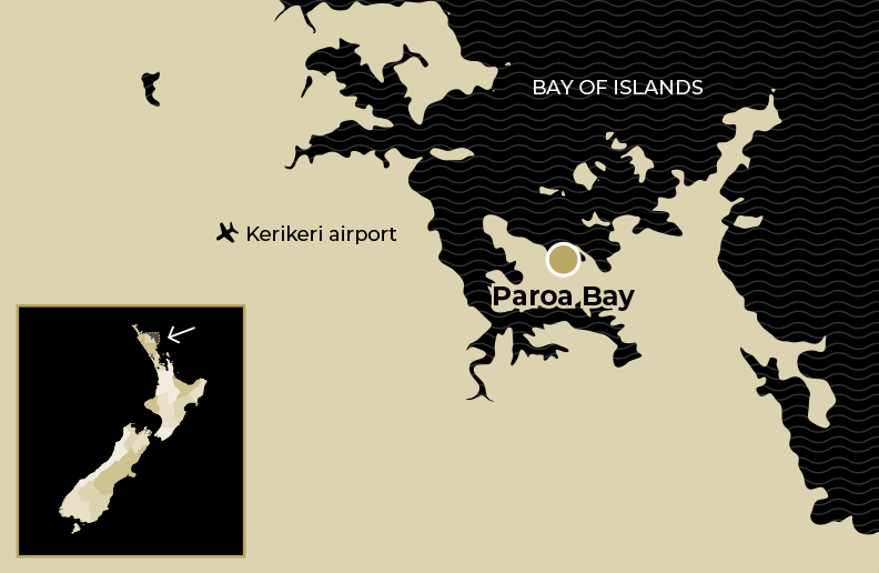 Resort Location Map for Paroa Bay