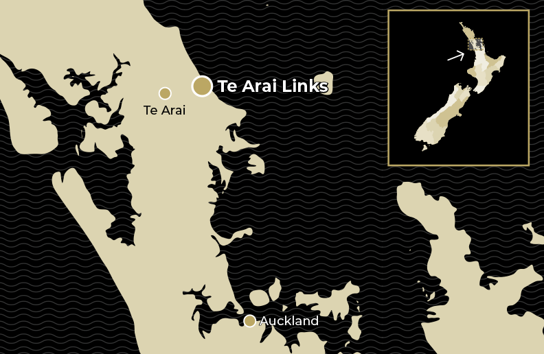 Resort Location Map for Te Arai Links Accommodation