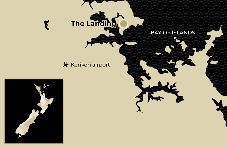 Resort Location Map for The Landing in the Bay of Islands