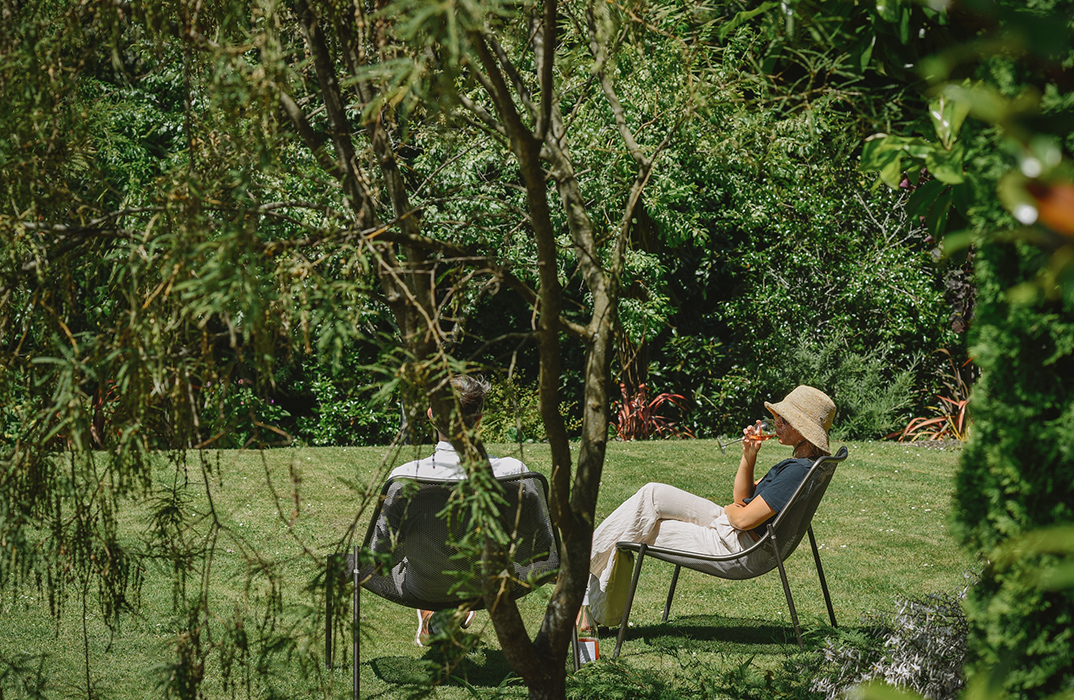 Relax on arrival at Pihopa Retreat in the garden