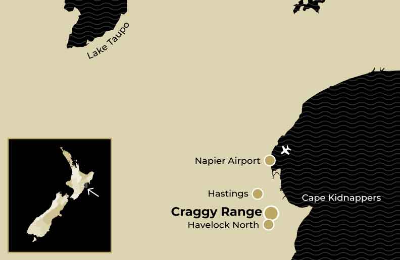 Map: Craggy Range Luxury Vineyard Retreats
