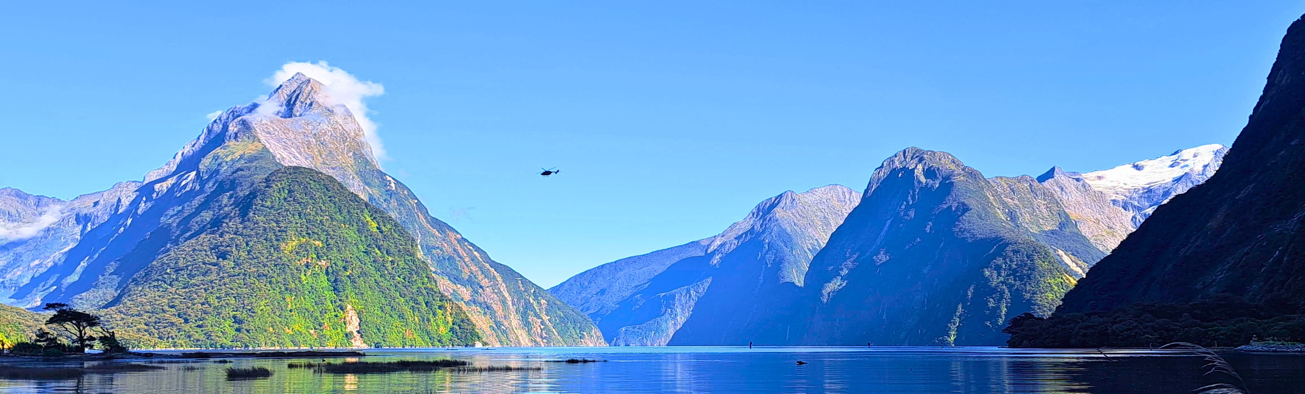 Scenic view of Milford Sound