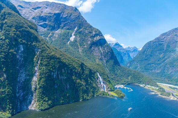Aerial view of Milford Sound