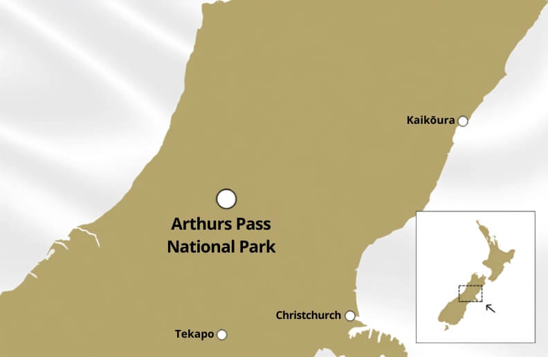 Arthurs Pass National Park Location Map