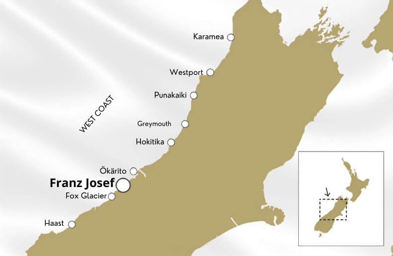 Franz Josef Location Map